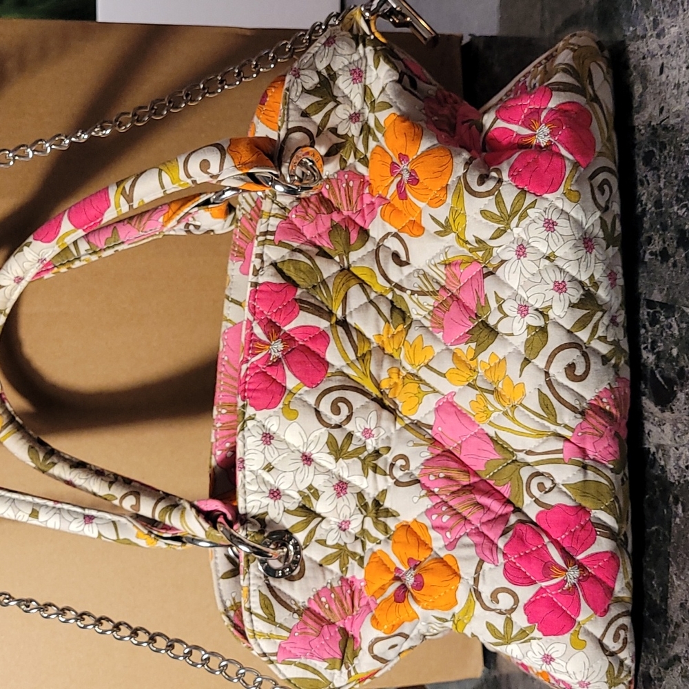 Vera Bradley satchel retired Tea Garden hand bag purse paisley floral